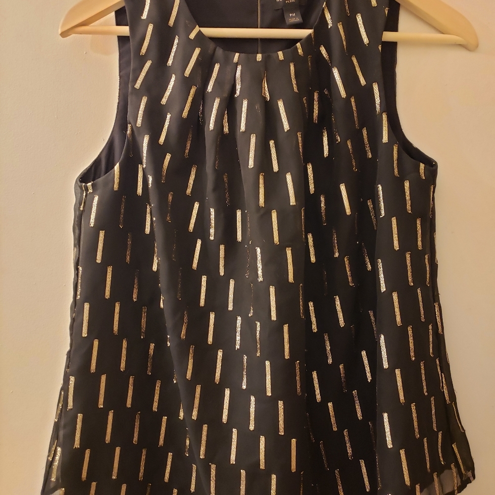 Worthington Sleeveless Blouse with Gold